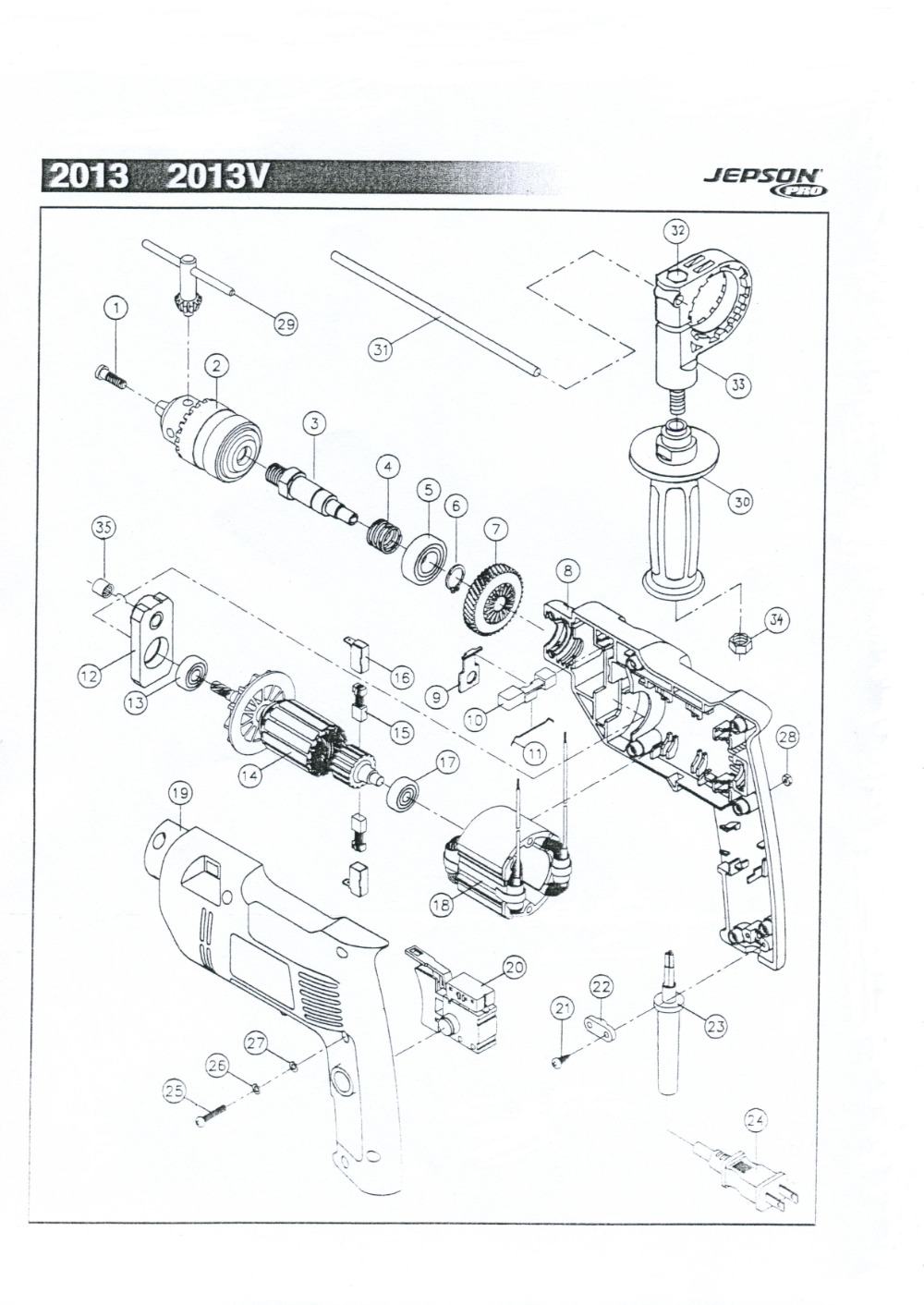 手提正逆調速震動電鑽 2013V